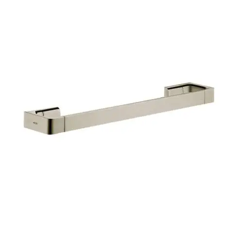 Duschtürgriff von AXOR in gebürstetem Nickel, mit einem schlichten Design und rechteckigen Enden, zur Montage an Duschtüren vorgesehen.